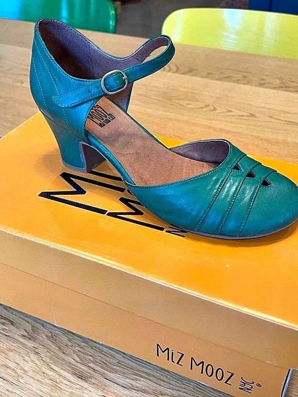 Miz Mooz Frenchy Green Heeled Mary Jane US 7